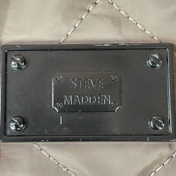 Steve Madden Bamos Quilted Duffel Bag Women's Large Taupe Weekender Tote Bag - Picture 5 of 16